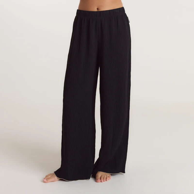 Crinkle Pyjamabyxor - Svart