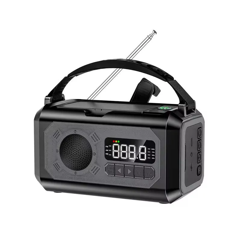 Digital Vevradio 12000mAh med Dubbla Solcellspaneler