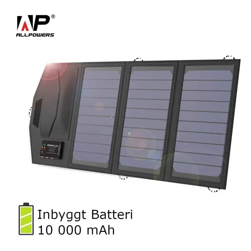 Mobil Solcellsladdare med Inbyggd Powerbank