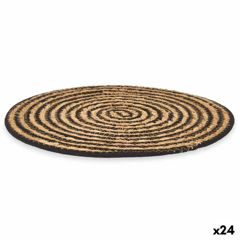Table Mat Kinvara Black Cotton Marine algae 35 x 0,6 x 35 cm (24 Units)