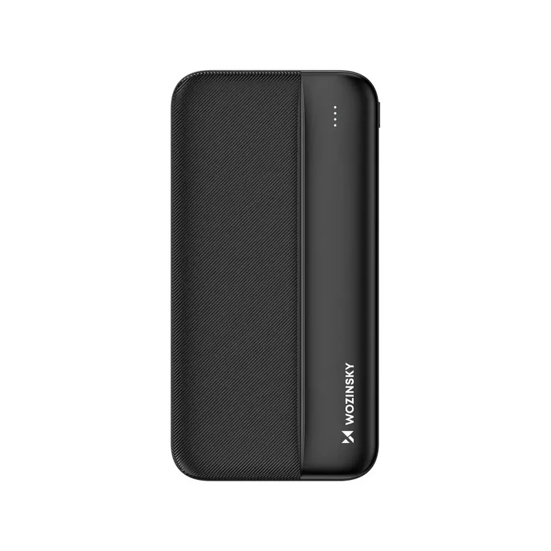 Kompakt 10.000 mAh Powerbank med Dual-USB, USB-C, Micro-USB og LED-display
