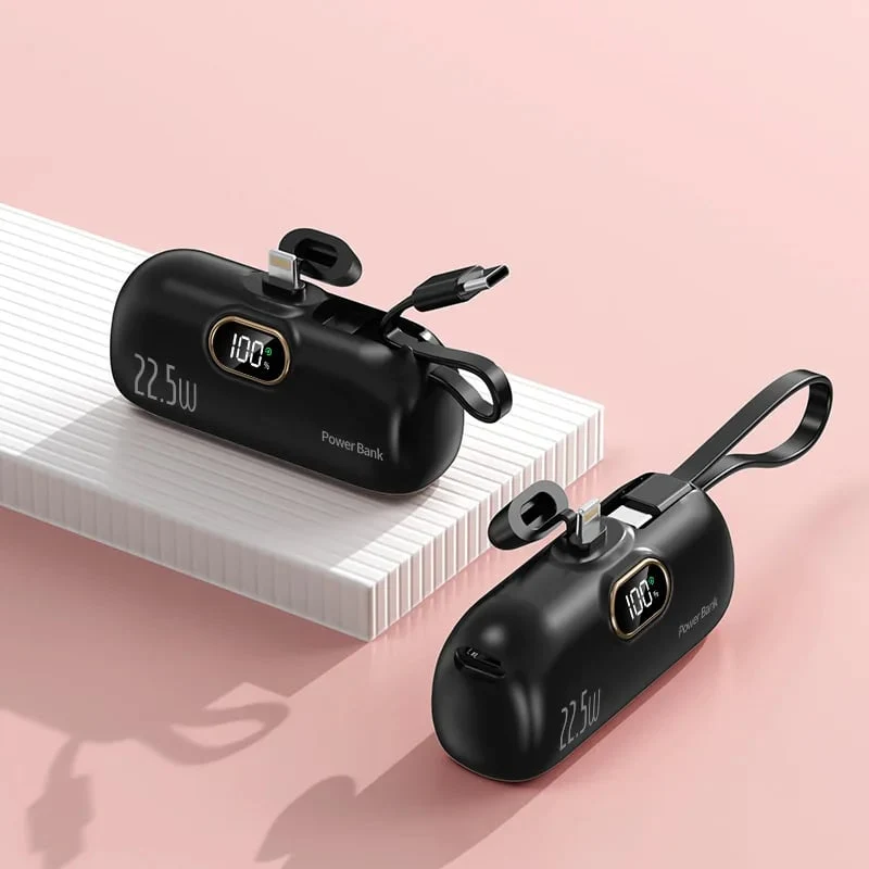 Mini Powerbank 5000 mAh med 22,5W Hurtigopladning
