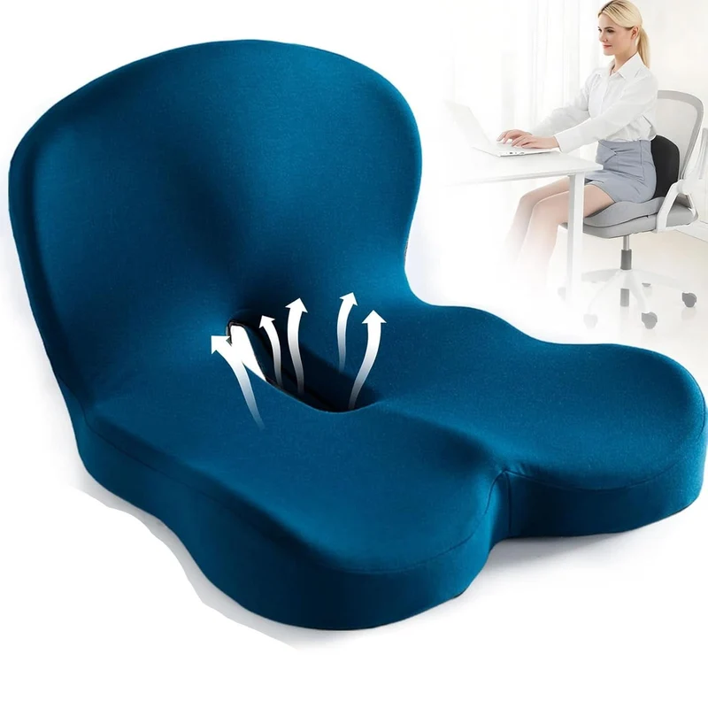 Ergonomisk Sædepude med Lændestøtte til Kontor, Bil og Rejse