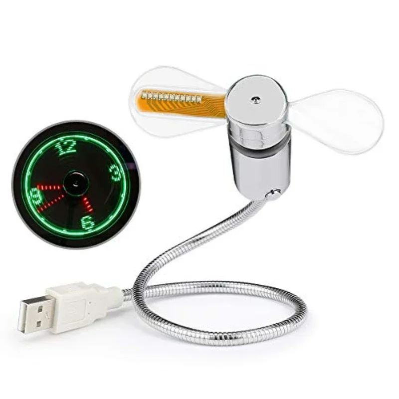 USB LED Vifte med Ur