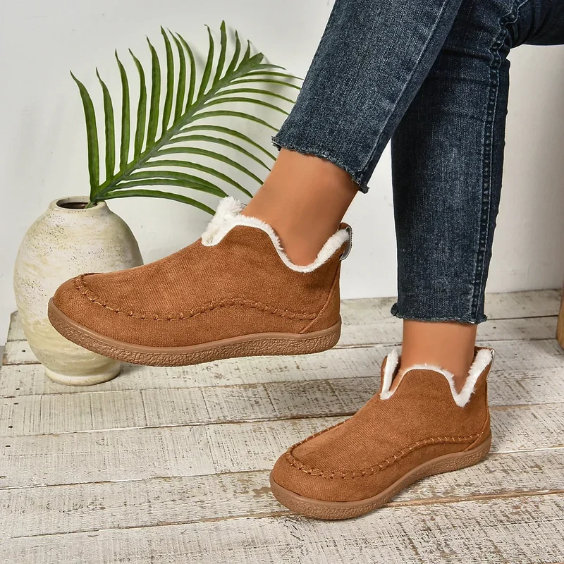 Dame Varm Vinter Slip-On Støvler med Plateau