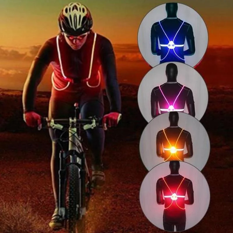 Reflekterende LED-veste til natløb og cykling - Justerbar og vandtæt sikkerhedsudstyr