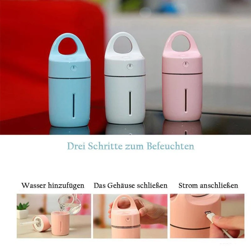 Kompakt Aroma-Diffusor med 175 ml Tank, USB-Luftfugter og LED-Natlampe