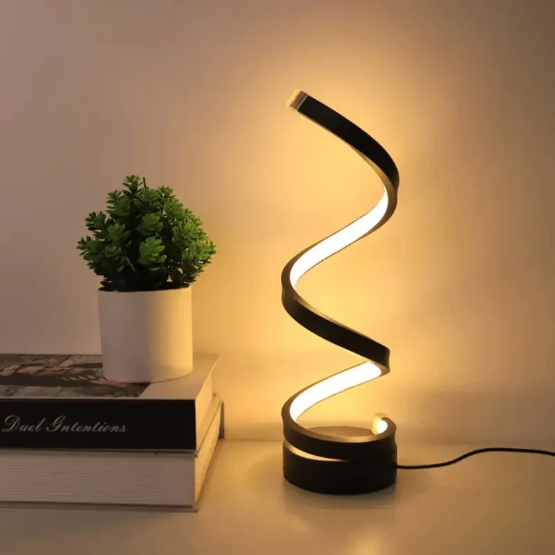 Dimbar skulpturel bordlampe med TwistLED-design