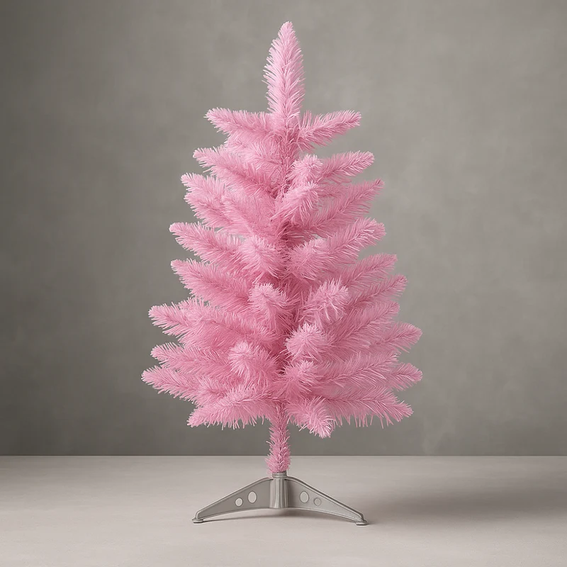 Rosa Kunstige Borddekoration til Jul, Festlig Juletræ