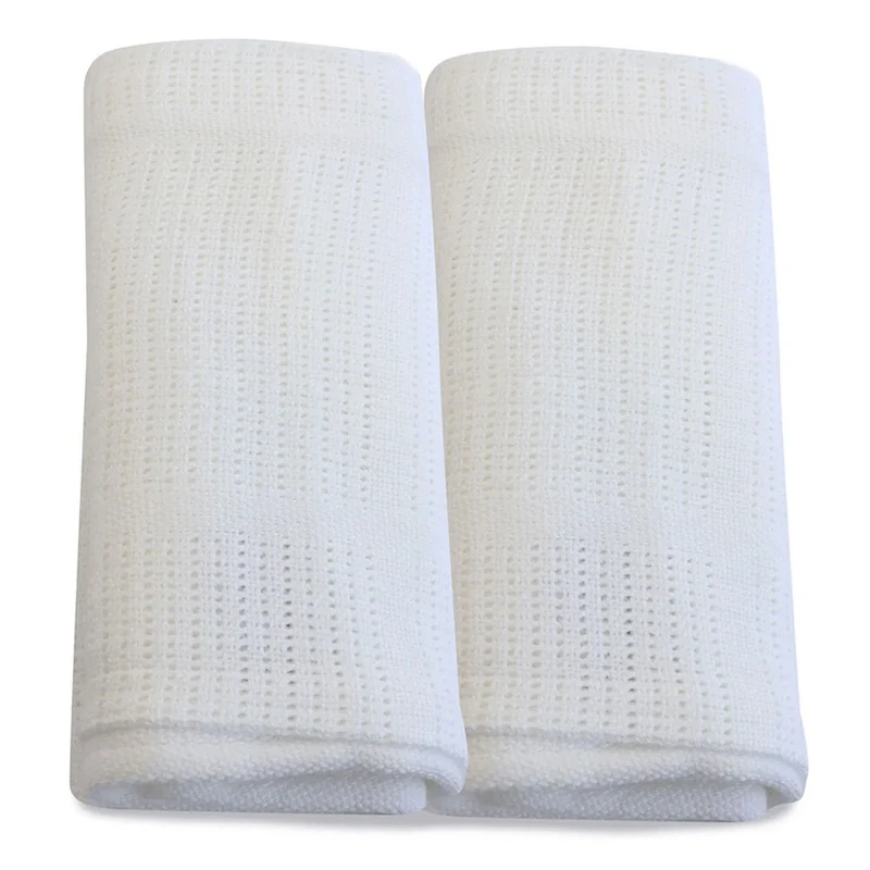 Bubba Blue Bamboo White 2pk Cellular Blankets