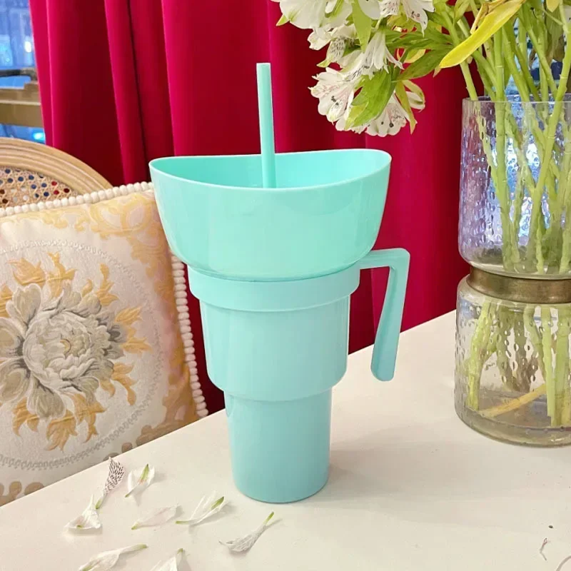 DualSip Luxe Krus til Snacks og Drikke | 2-i-1 Tasse med Lækagesikker Design til Travle Dage og Familieture