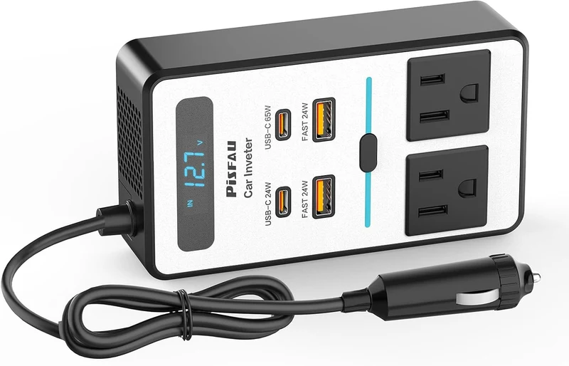 Bil Inverter 200W – DC 12V til 220V AC med USB-C og Hurtigopladning