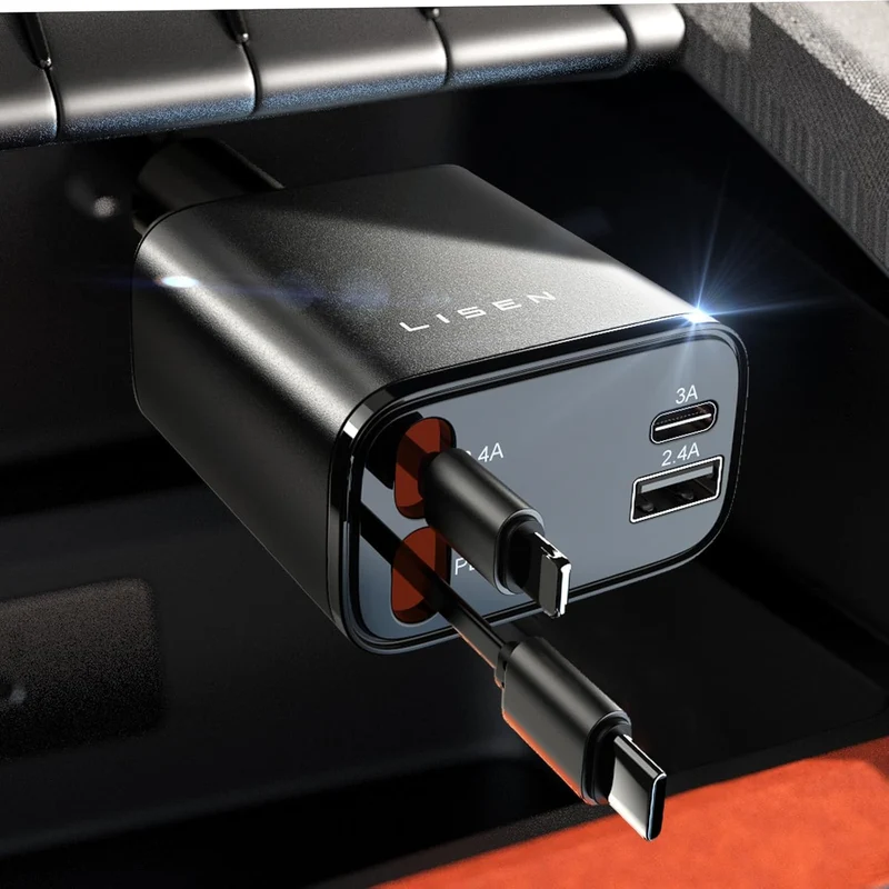 USB C Biloplader 69W med Foldbart Design