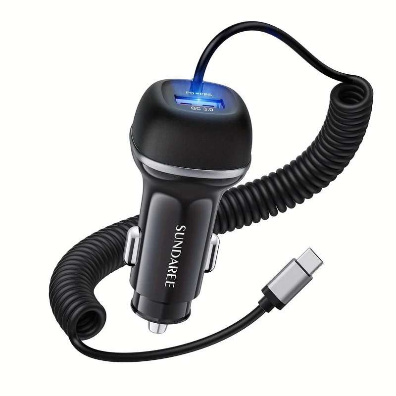 51W Hurtig USB-C Biloplader – Ideel til hurtig opladning af enheder