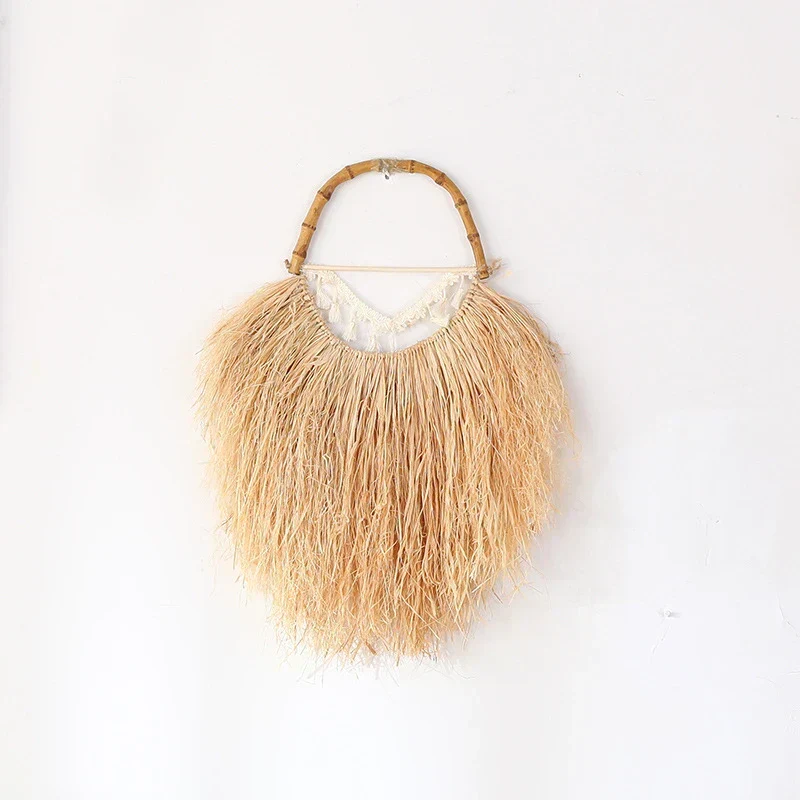 Boho Vægdekoration i Rafia – Ægte og Stemningsfuld