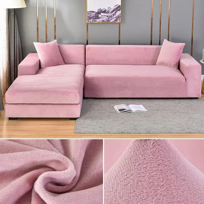 Elastisk velour sofaovertræk med luksuriøs finish