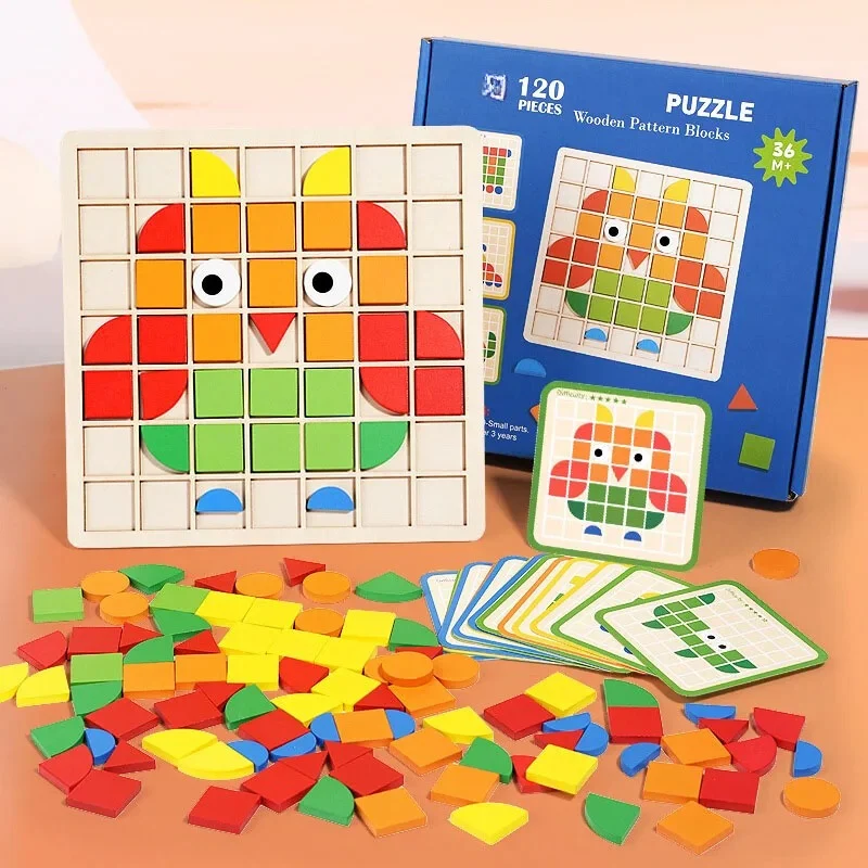 Bæredygtigt Træpuzzlesæt til Børn - KreativLeg
