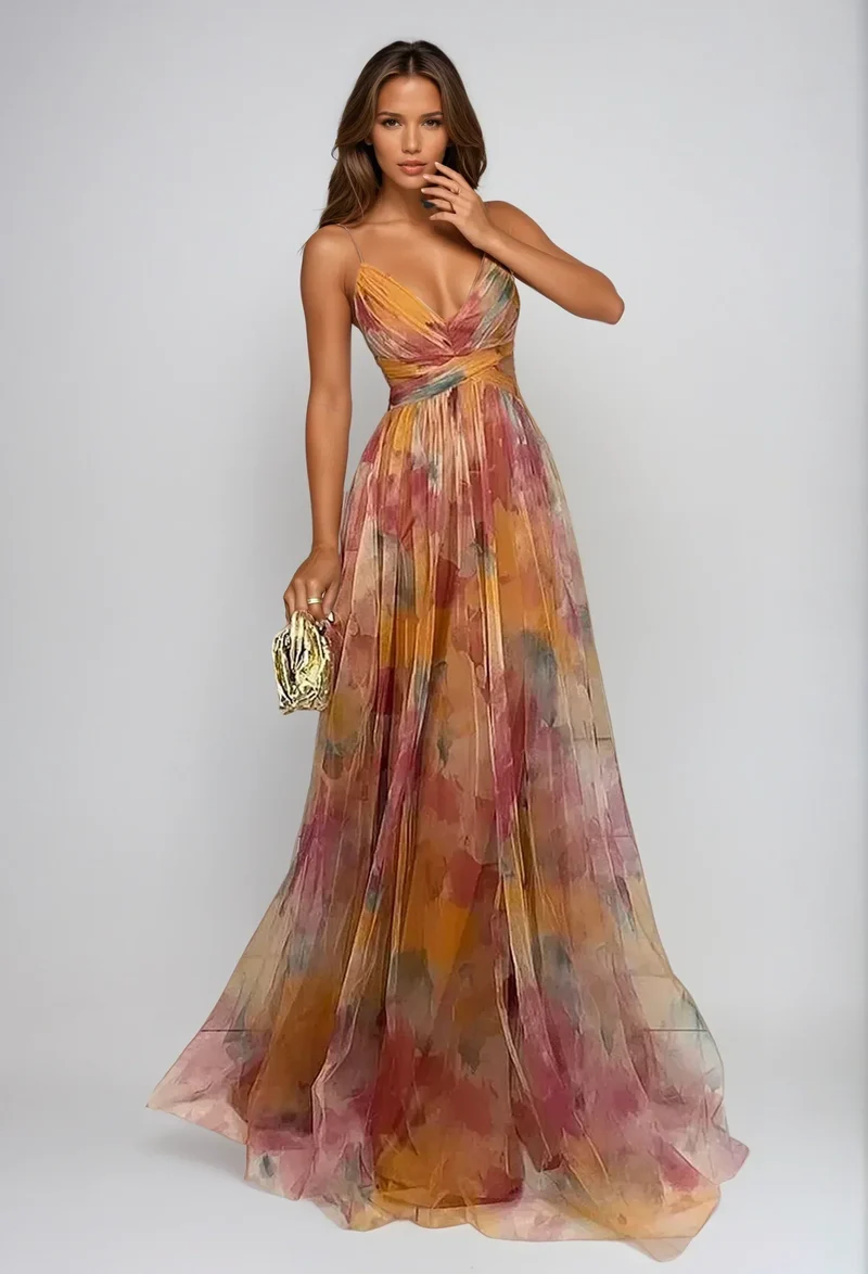 Romantisk og let chiffon kjole til kvinder