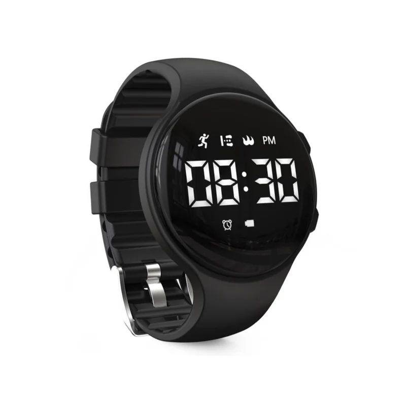 Digitalt LED Ur med Skridttæller og Vibrerende Alarm – Fitness Tracker til Børn
