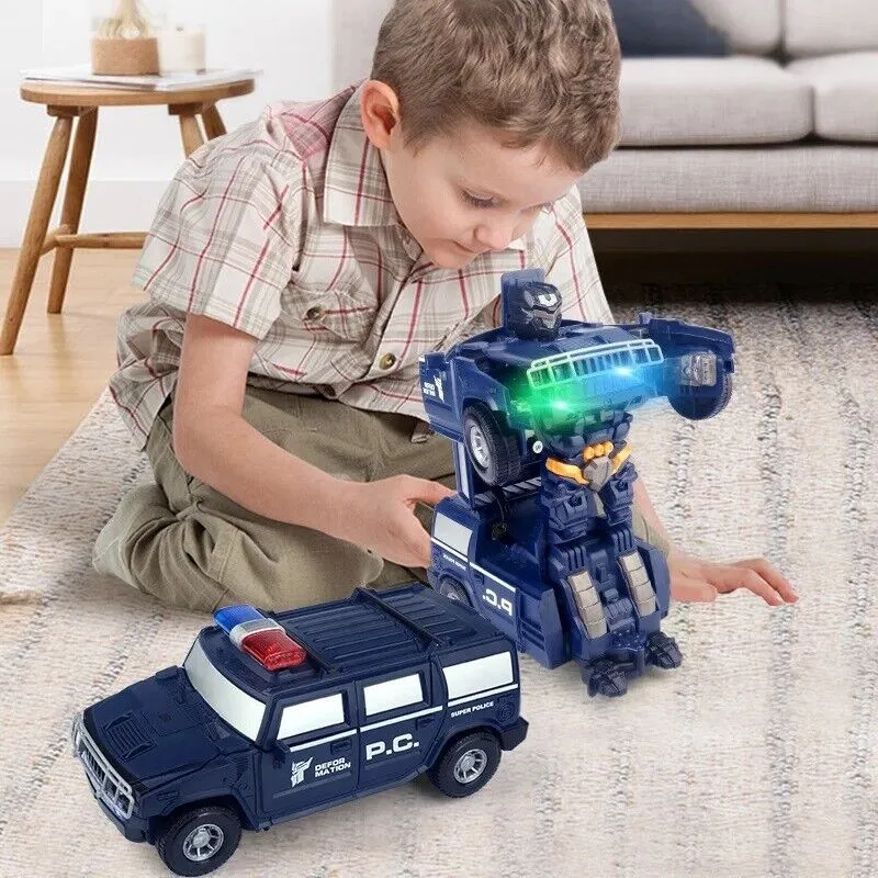 Forvandlingsbil med Robotfunktion | Politibil & Robotlege