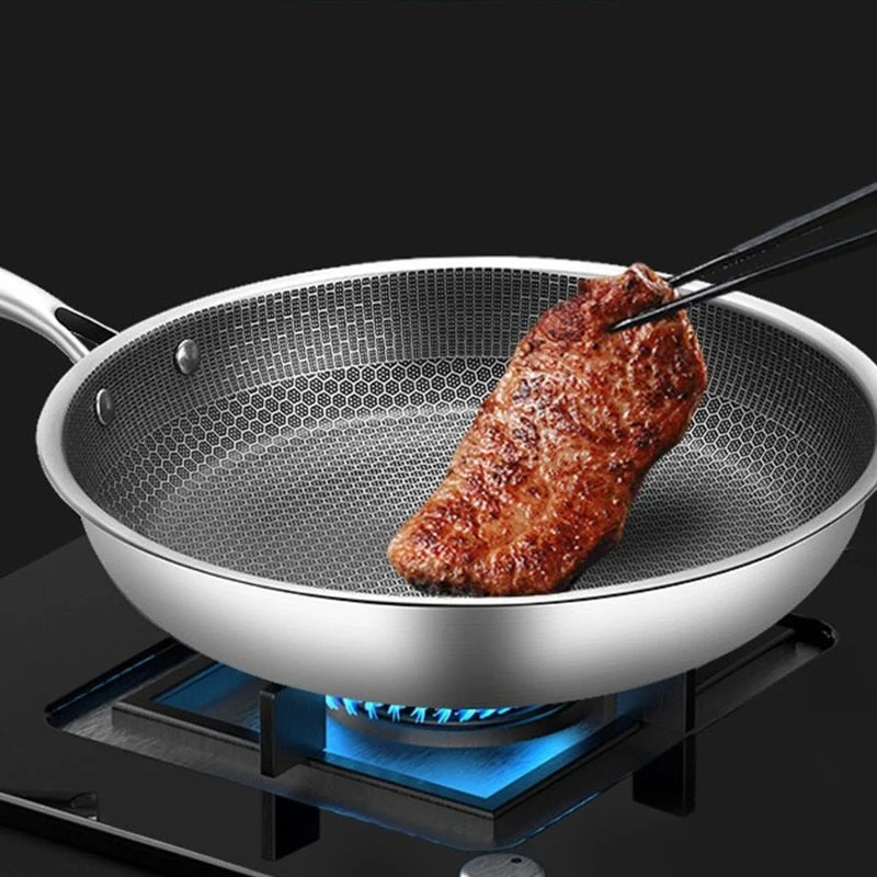 Ridsikker stainless steel pande med non-stick belægning
