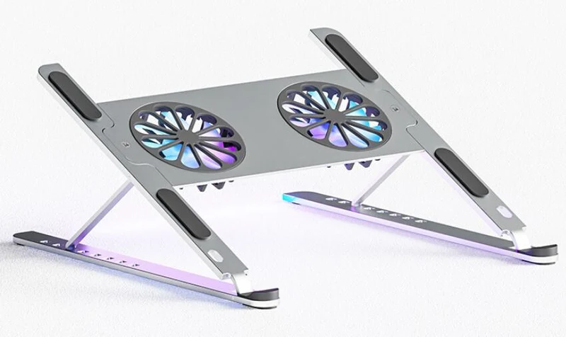 Foldbar laptopkøler i aluminium