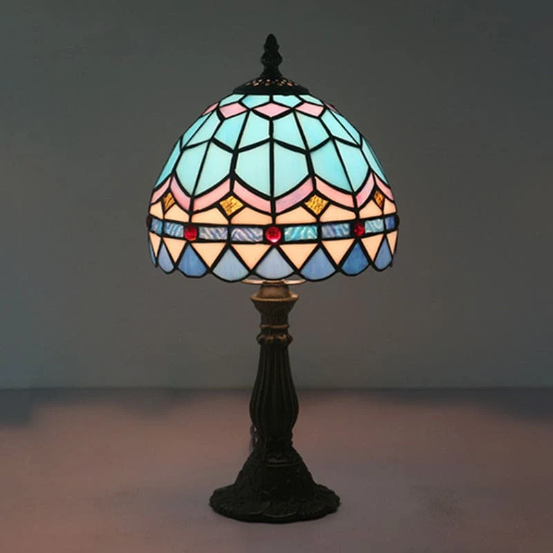 Stilfuld Bordlampe i Tonet Glas fra Art Deco