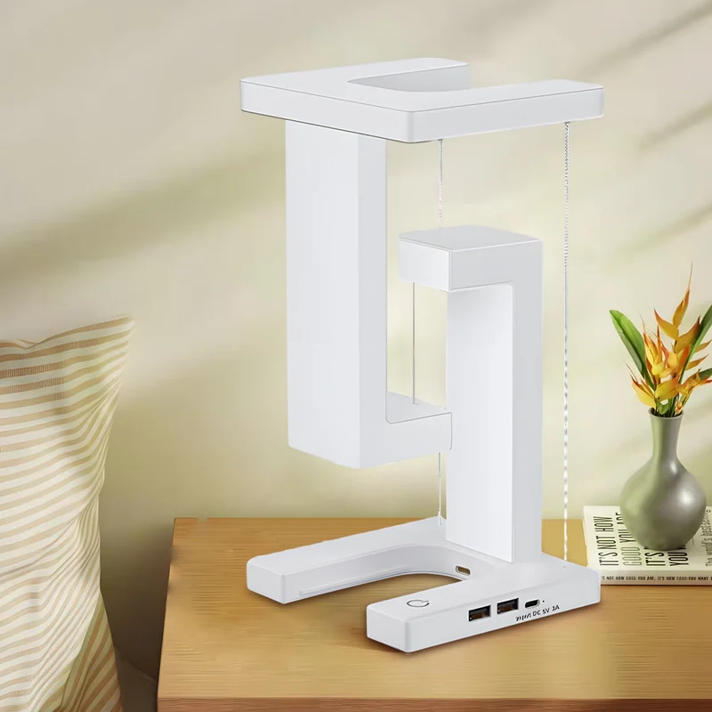 Svævende Bordlampe med USB Opladning og Justerbar LED