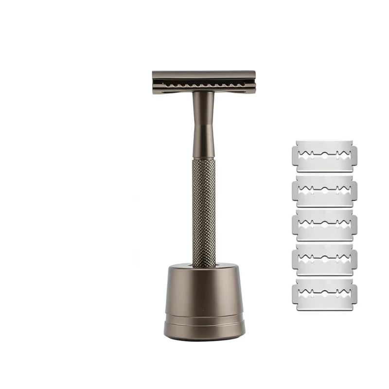 EleganceShave | 5-Klinge Barberingssæt i Stilfulde Farver