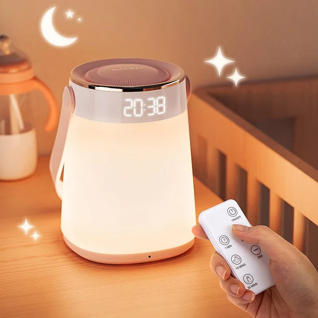 Beroligende LED Natlampe til Baby med Fjernbetjening