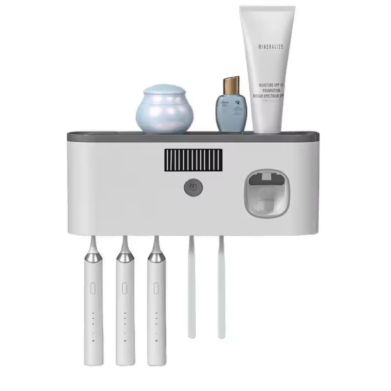 Væghængt UV-sterilisator til Tandbørster med Tandpastadispenser