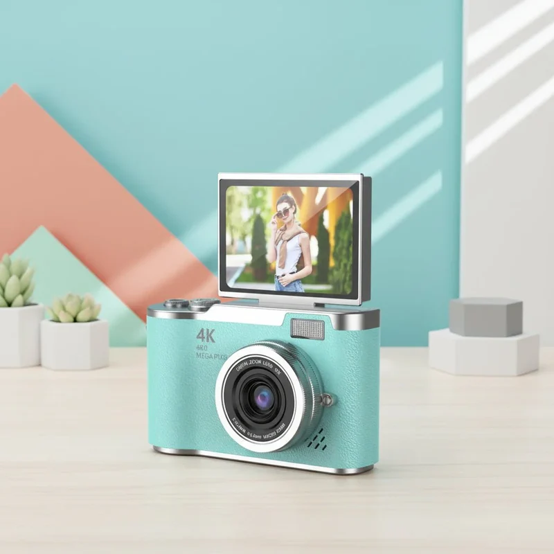 4K Kamera med Flip Skærm & 8X Zoom til Perfekte Billeder