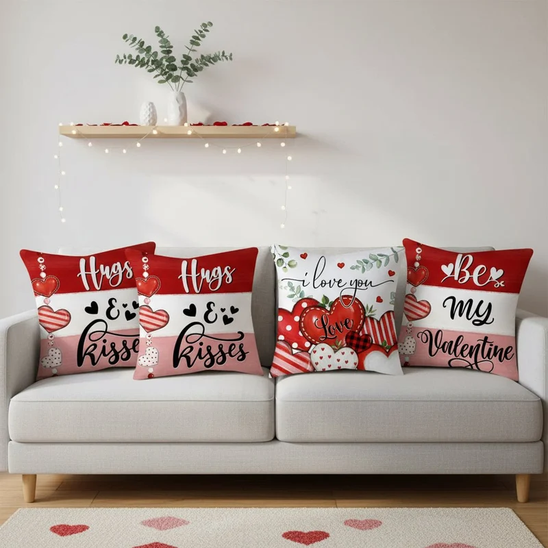 Romantiske Pudebetræk til Valentinsdag – Hjerte Design