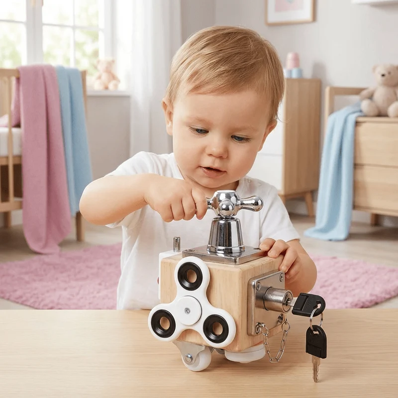Montessori Aktivitetskube – Stimulerer Læring og Motorik