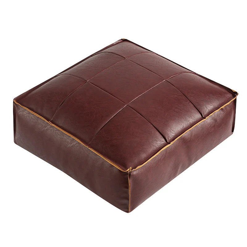 Elegant Pouf i Kunstlæder med Netmønster – Stilfuld Komfort