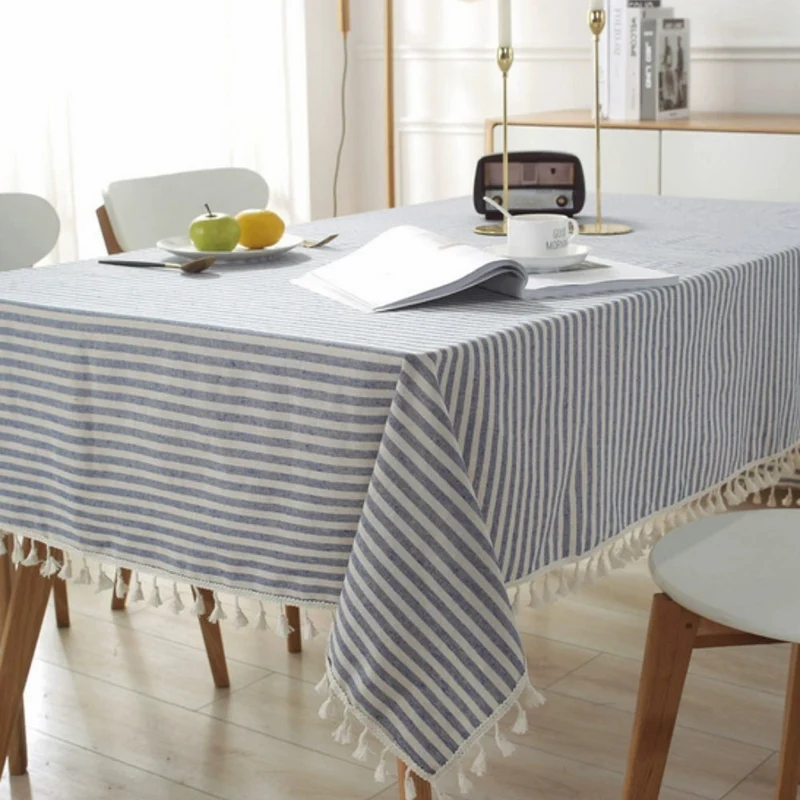 Elegant Stribet Tabeldug i Mikrofiberblanding - Nem Rengøring