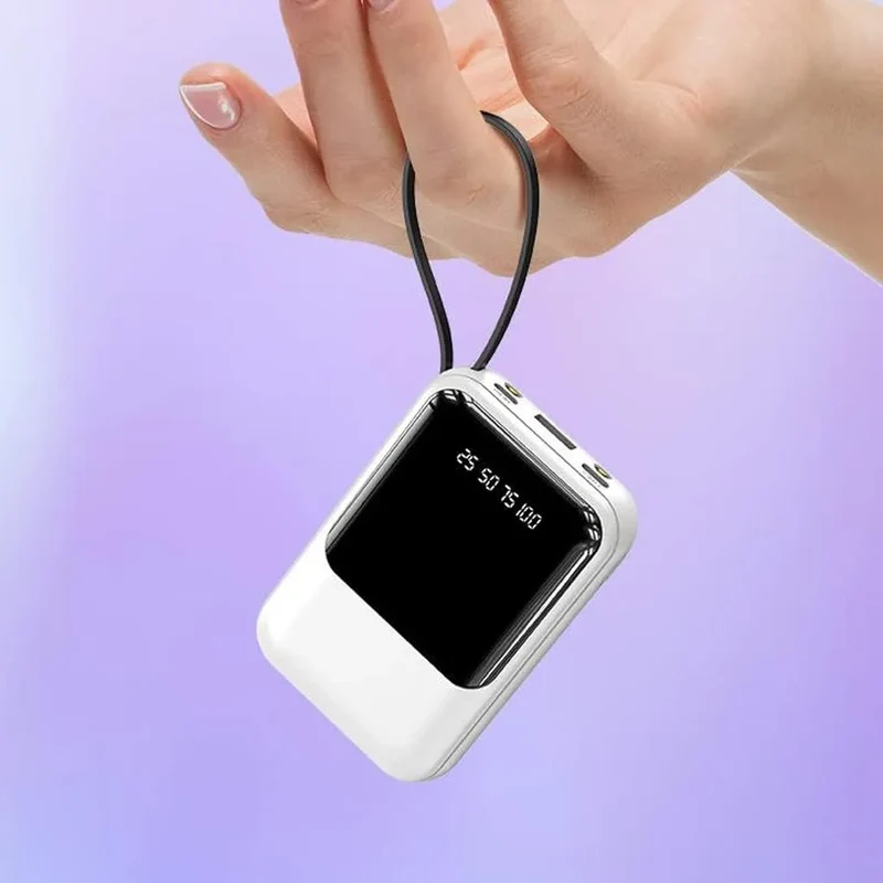 Kompakt Powerbank 10000mAh med Hurtigopladning & LED Display
