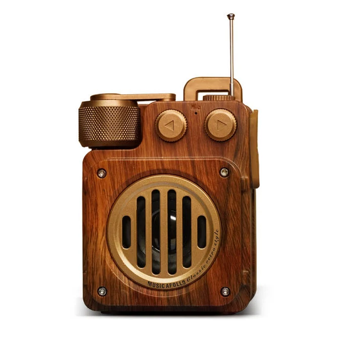 Stilfuld Bluetooth Højttaler med Fyldig Lyd og Vintage Design