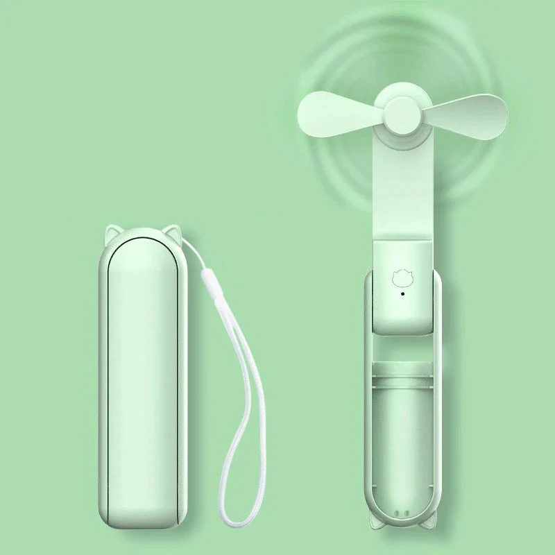 Kompakt USB-Opladelig Håndventilator med Powerbank & 3 Hastigheder