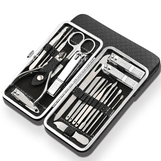 Professionelt Manicure Sæt - 19 Dele i Rustfrit Stål