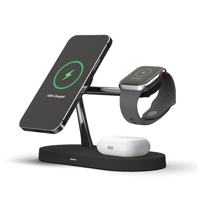 Trådløs Opladerstation med LED Lys - Effektiv & Elegant
