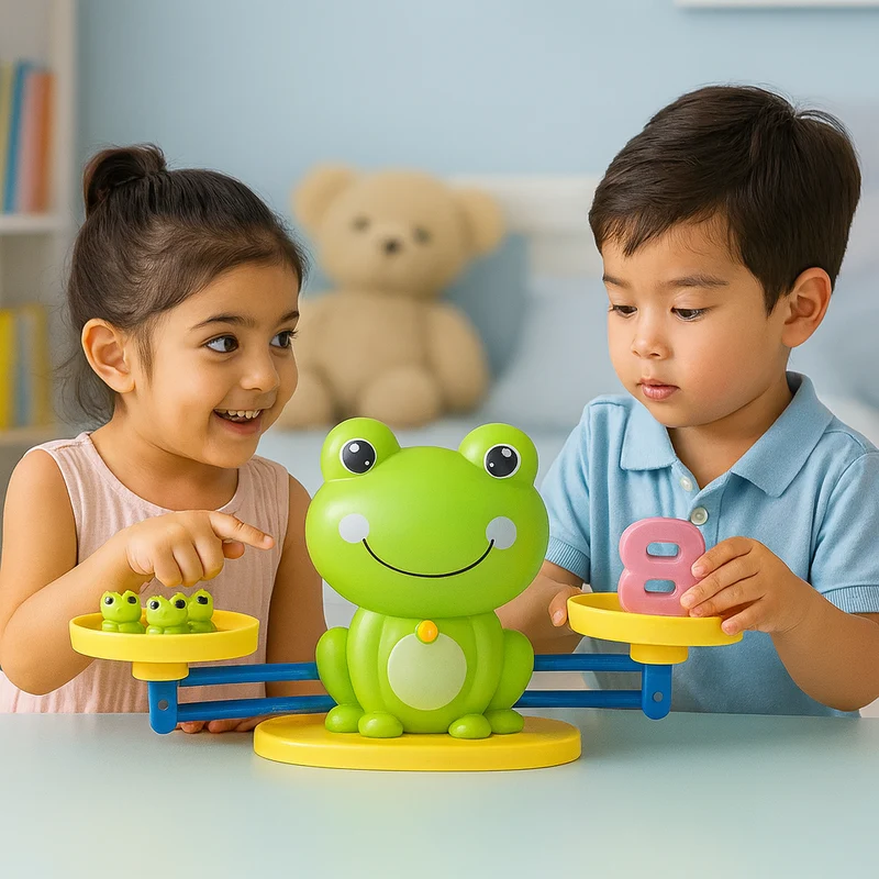 Sjovt og Lærende Frø Balance Spil til Børn - Matematikleg