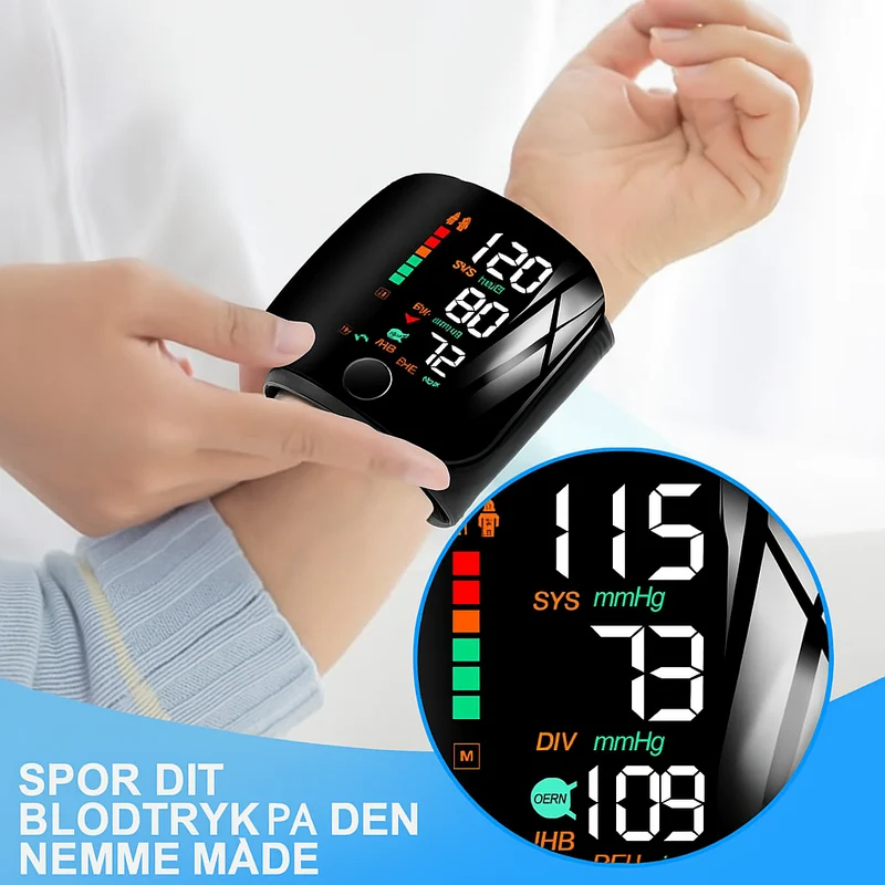 Præcis Blodtryksmåler med Bluetooth & Arytmidetektion