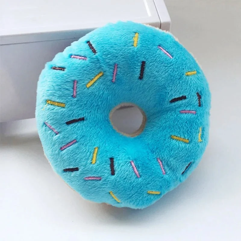 Blød og Sjov Hundelegetøj Donut med Indbygget Pivelyd