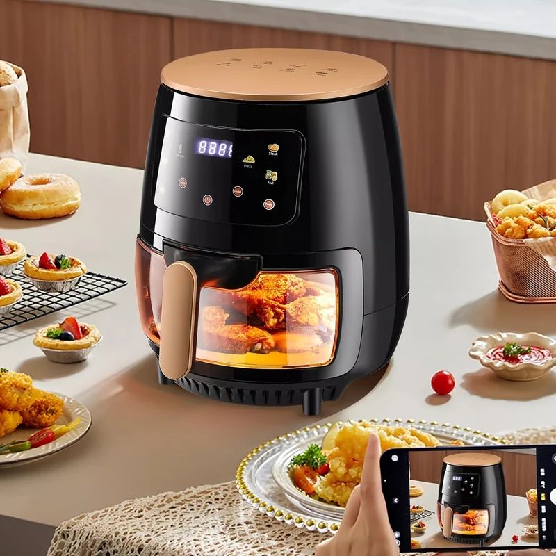 Stor Digital Airfryer i Rustfrit Stål - Sund Madlavning
