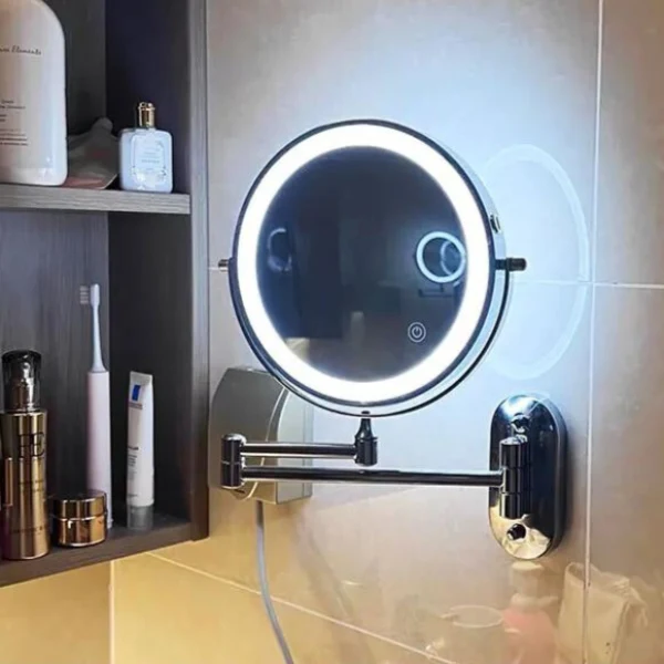 Genopladelig LED-makeup-spejl med præcis forstørrelse
