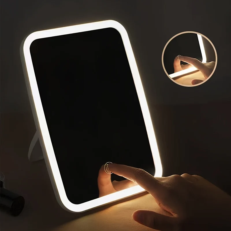 Bærbart LED Makeupspejl med Justerbar Lysstyrke