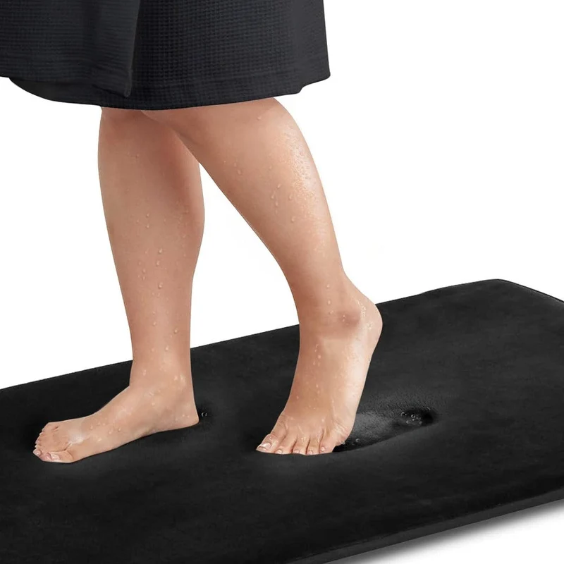 Blød Memory Foam Badeværelsesmåtte med Skridsikker Bund