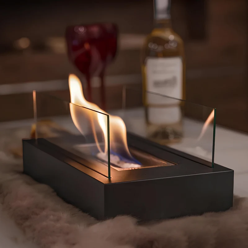 Stilfuld Bioethanol Bordpejs med Glas – Hygge Uden Røg