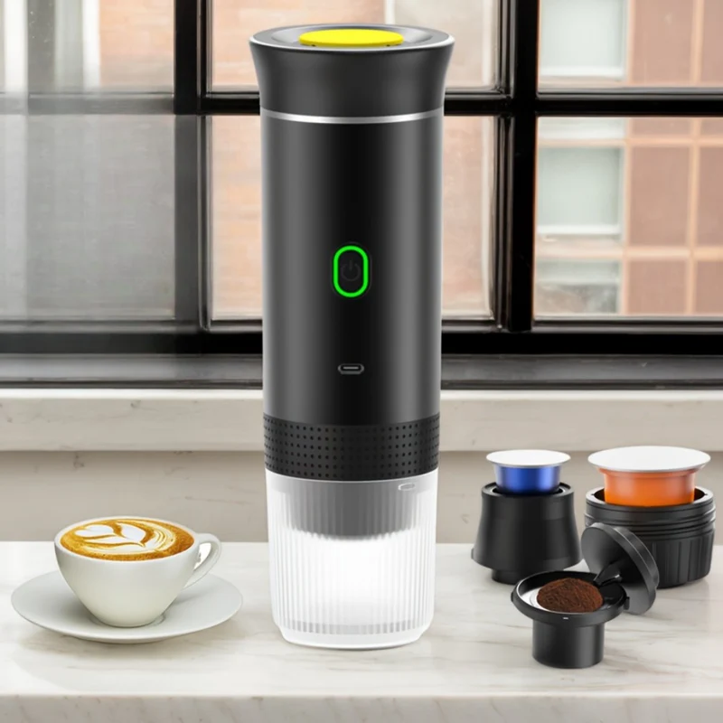 Bærbar Elektrisk Kaffemaskine med USB Opladning til Rejsen